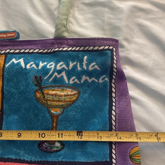 Surviving Stress Anne Ormsby Beach Tote or Purse Colorful Cocktail-Themed - Picture 3 of 14